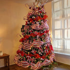 Christmas Tree Decorations Ribbon Mesh Ribbon for Wreath Bow Garland 2025 Christmas Decor Home Decor Gifts Navidad New Year 2026-Serilas