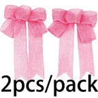 ?2pcs/pack?Christmas Tree Wreath Decoration Butterfly Knot Linen Butterfly Knot Christmas Tree Decoration DIY Handmade Materials-Serilas