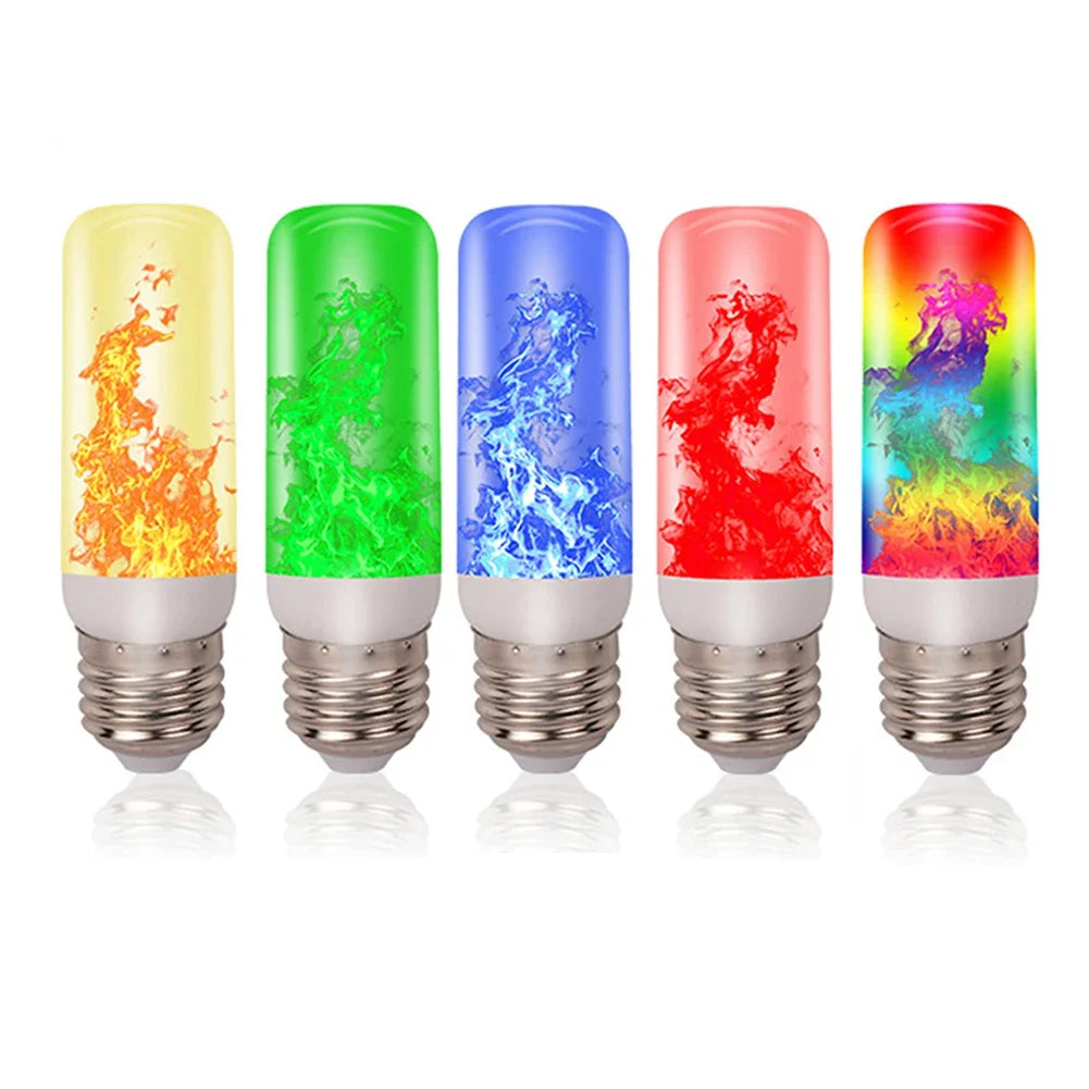 LED Flicker Flame Light Bulb Simulated Burning Fire Effect E27E26 Lamp Xmas Party Decorations Flickering Outdoor Four mode Light-Serilas