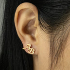 Personalized Initial Name Earrings Exquisite Stainless Steel Customized Earrings Commemorative Gift for Mom and Women's Friends-Serilas