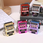 Retro Mini Fruit Machine Keychain Game Winning Best Friend Gift Toy Key Holder Coin Games Console Creative Slot Casino Model-Serilas