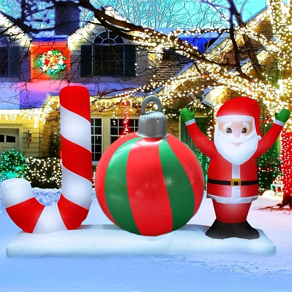 55CM Christmas Inflatable Ball Outdoor Garden Decorations PVC Giant Xmas Ball Christmas Large Balls Toy New Year Party Decors-Serilas