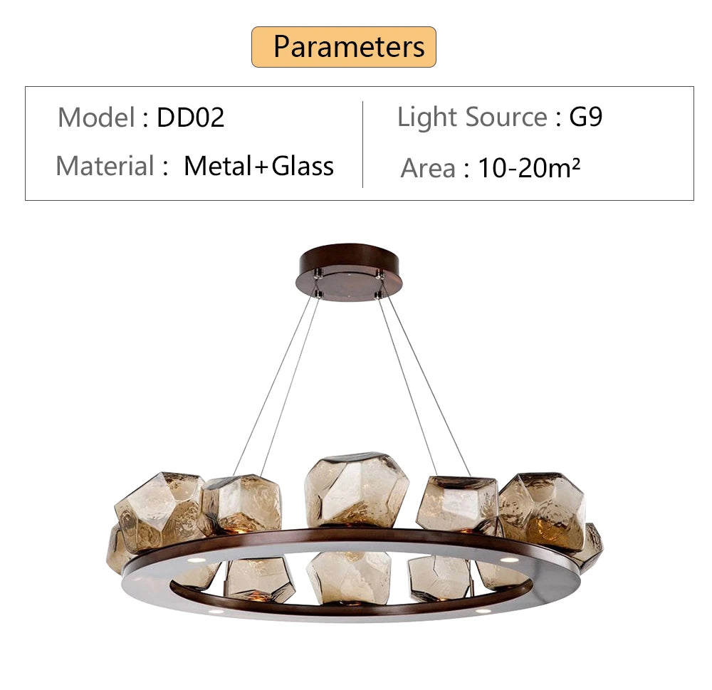 RockLume™ Modern Glass Pendant Chandelier