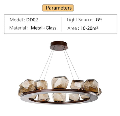 RockLume™ Modern Glass Pendant Chandelier