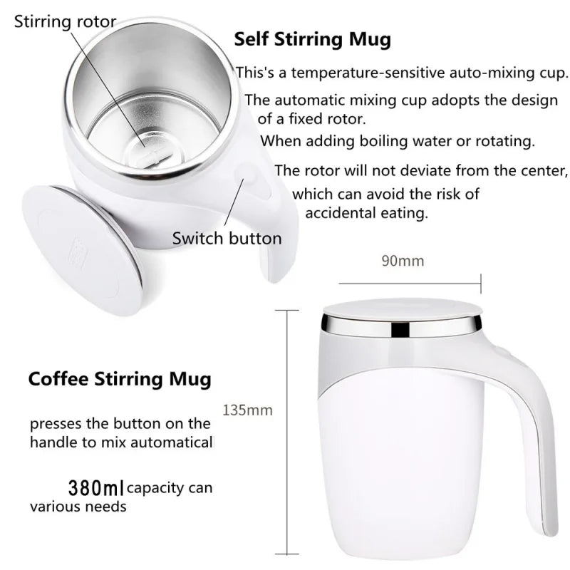 Automatic Stirring Magnetic Mug Rechargeable Model Coffee Electric Lazy Milkshake Rotating Blender Smart Mixer Thermal Bottle-Serilas