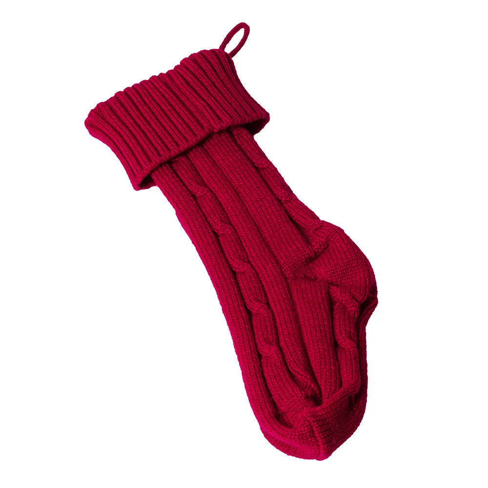Large Christmas decorations Christmas stocking gift bag Knitted Christmas pendant Cross border woolen Christmas stocking-Serilas