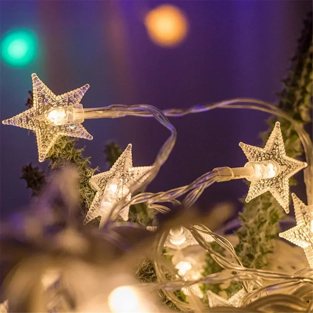 LED String Lights Outdoor Star Chain Lights Garland Lights Bulb Fairy Lights Party Home Wedding Garden  Decor-Serilas