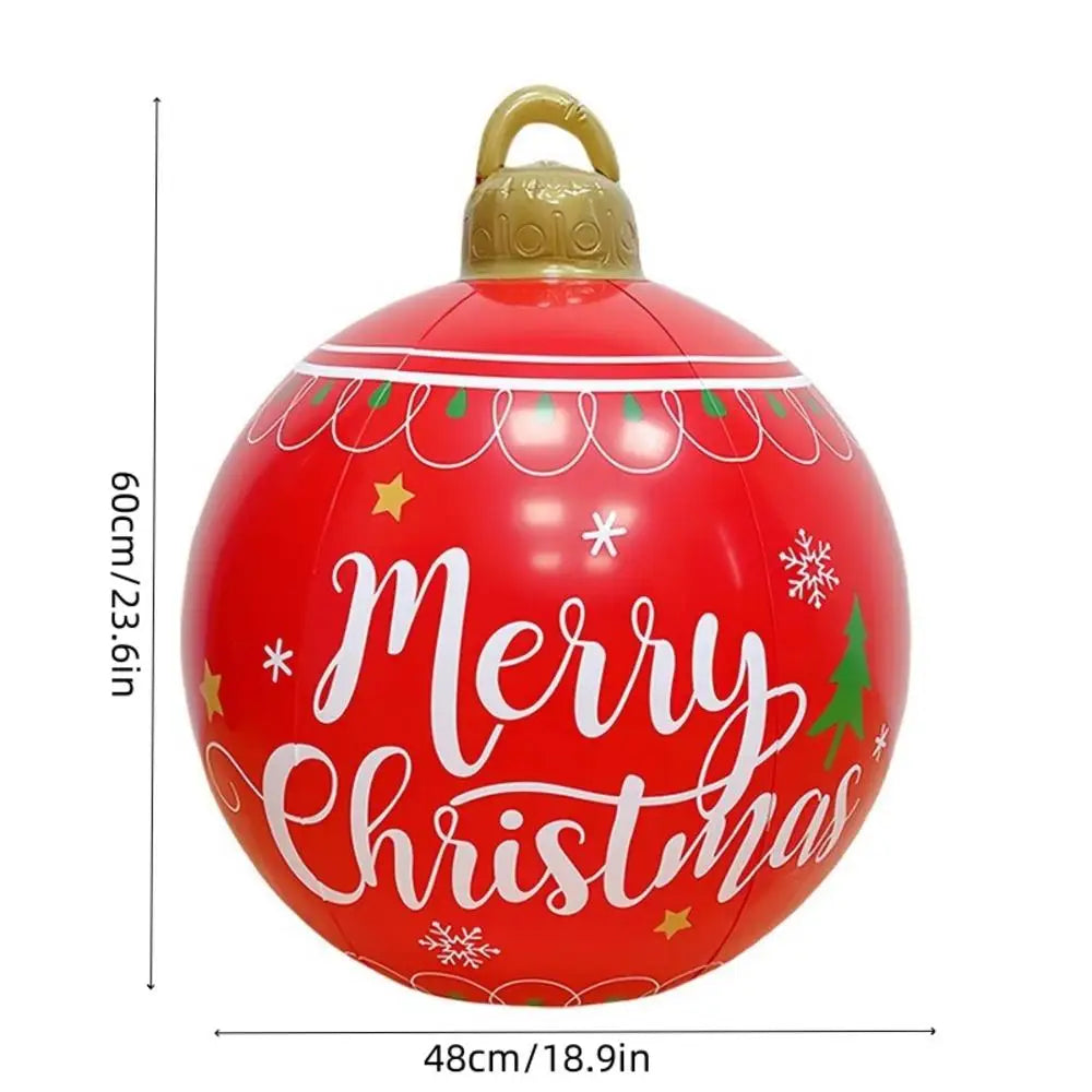55CM Christmas Inflatable Ball Outdoor Garden Decorations PVC Giant Xmas Ball Christmas Large Balls Toy New Year Party Decors-Serilas