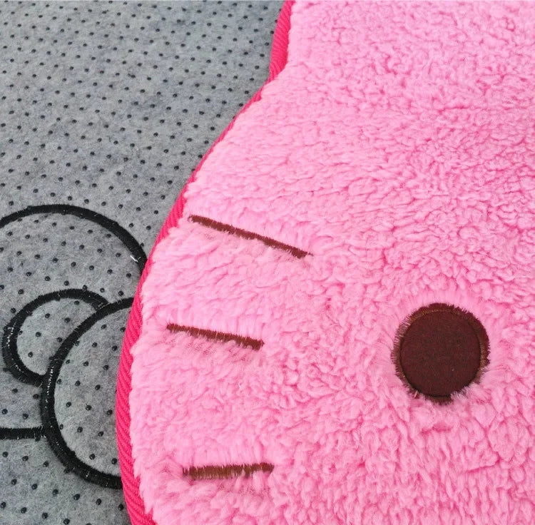 50x60cm Kawaii Hello Kitty Cartoon Rug Anime Kt Cat Plush Floor Mat Bathroom Non-Slip Carpet Car Cushion Soft Living Room Decor-Serilas