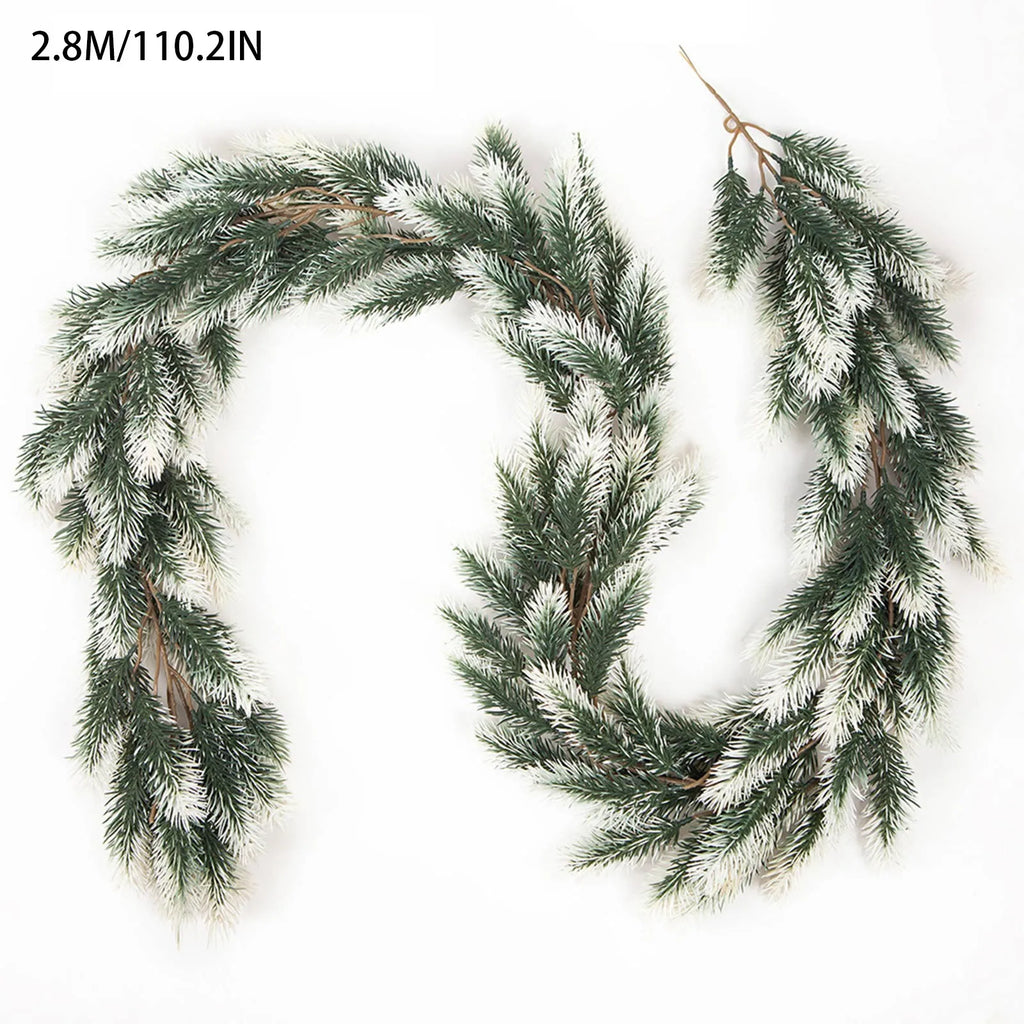 Christmas Garland Artificial Pine Garland For Outdoor Or Indoor Garden Green Fireplaces Holiday Party Decorations 1.8/1.9/2.7m-Serilas