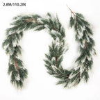 Christmas Garland Artificial Pine Garland For Outdoor Or Indoor Garden Green Fireplaces Holiday Party Decorations 1.8/1.9/2.7m-Serilas