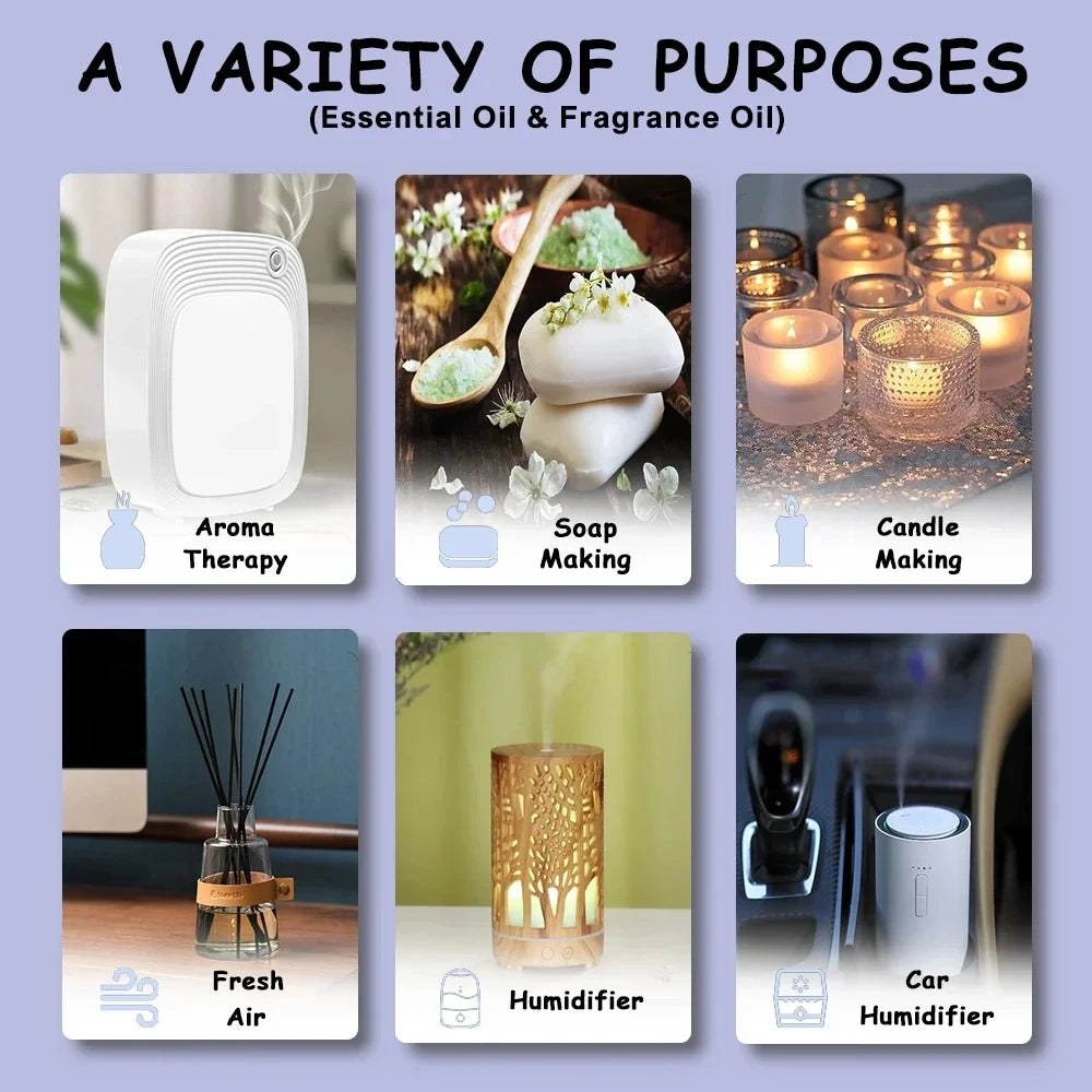 100% PURE Essential Set Oils For Aroma Diffuser Machine Air Humidifier Candle Making Scents  Hotel Series Fragrance Oil 5ML x 10-Serilas