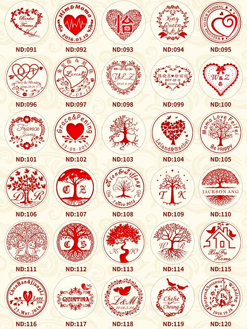 Ornament wreath Name Wedding Customized Wax Stamp Initial stamp,DIY Ancient Seal Retro Stamp,Personalized designVintage Wax Seal-Serilas