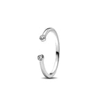 2025 New 925 Sterling Silver MINISO Stitch Bow Shaped Heart zircon Heart Ring Size 6 7 8 9 Rings Fashion Fine Jewelry For Women-Serilas