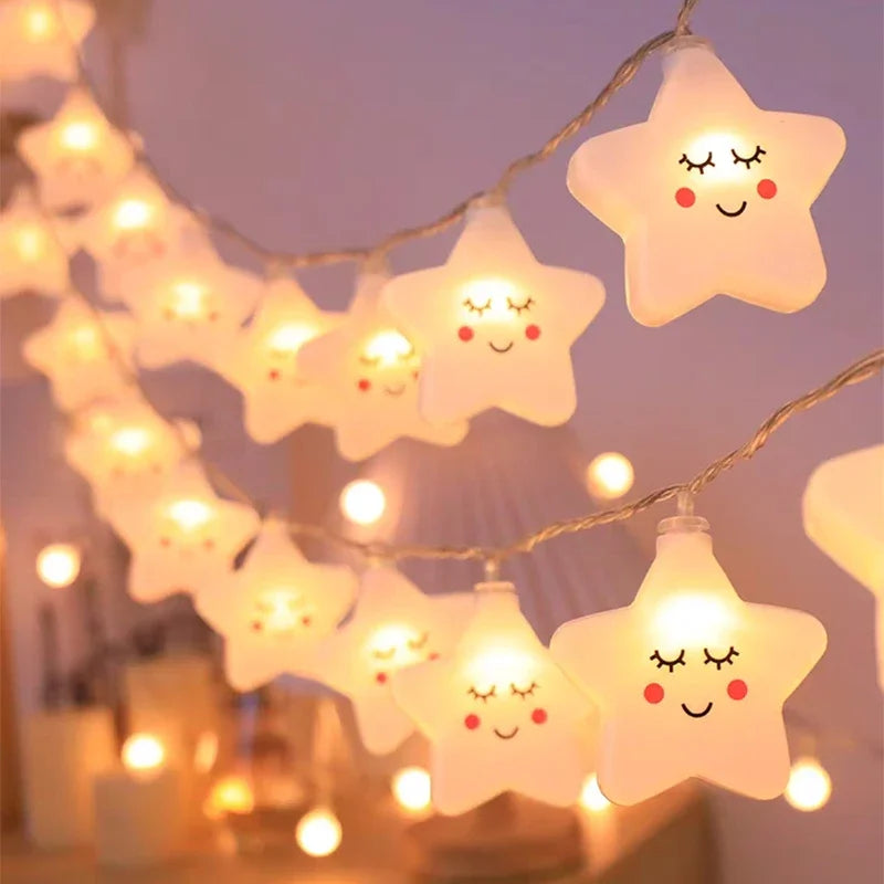 LED Lights String Star Garland Lamp USB/Battery Powered For Living Room Outdoor Garden Camping Wedding Christmas Party Decor-Serilas