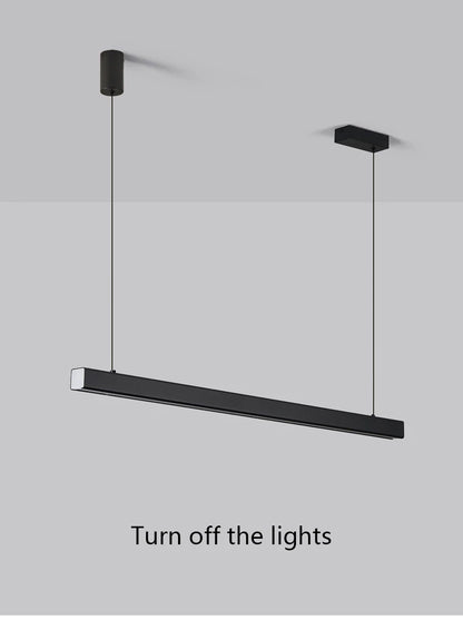 Modern LED linear chandelier for dining room office white bar pendant lights kitchen island lighting black minimalist lamp