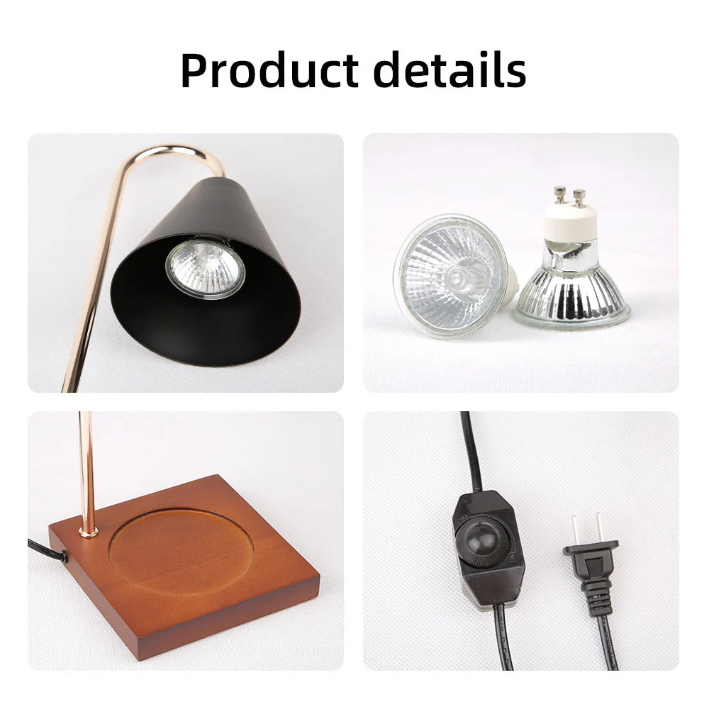 Candle Warmer Lamp with Timer Dimming Melting Wax Table Lamp Home Bedroom Decor Nightlight Creative Aromatherapy Desk Light Gift-Serilas
