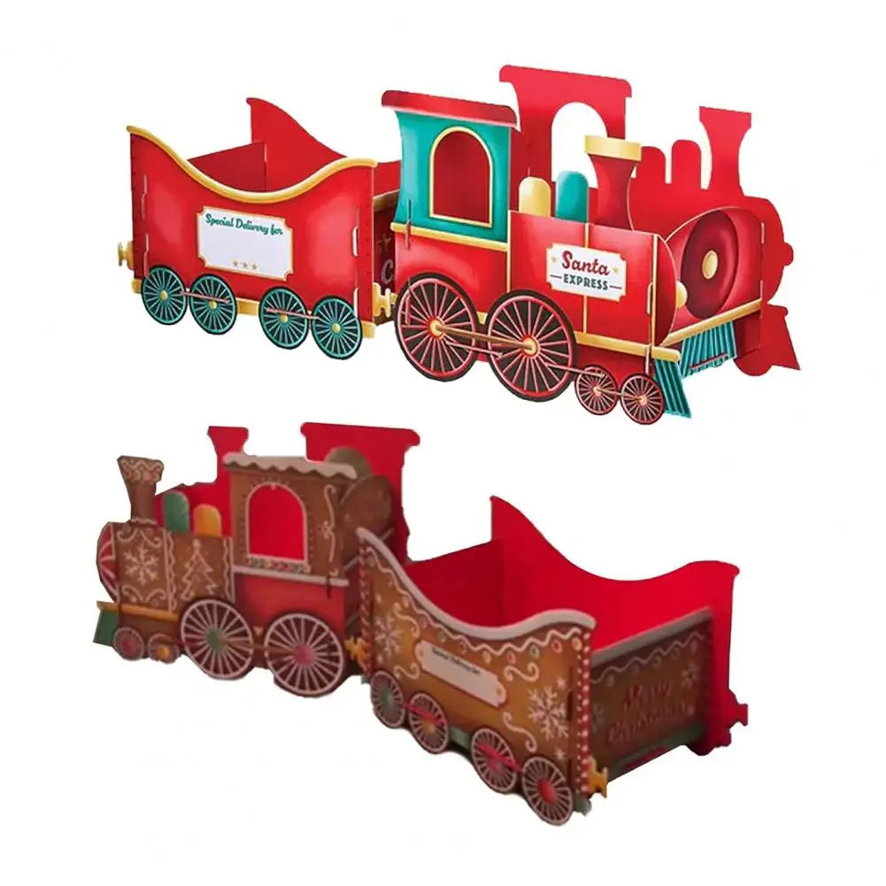 Christmas Gift Train Christmas Train Decoration Festive Christmas Train Toy Set with Santa Gift Boxes Gingerbread Ornaments-Serilas