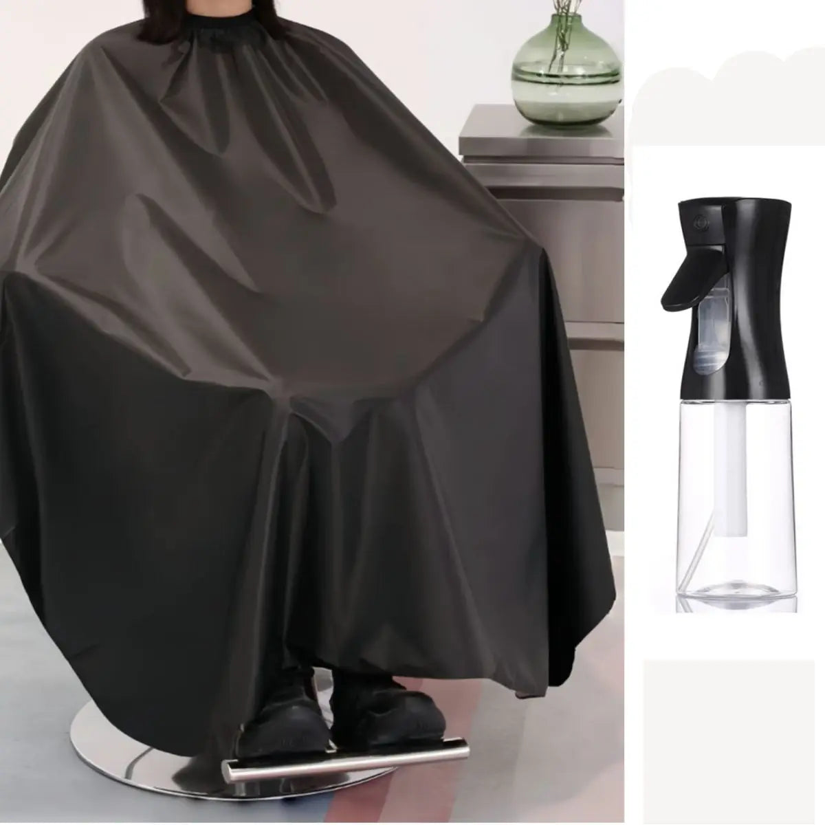 Black Salon Barber Cape for Men Women Hair Cutting Cape Hairdressing Cape Hair Cut Apron Hair Shampoo Dye  Tools Accessories-Serilas
