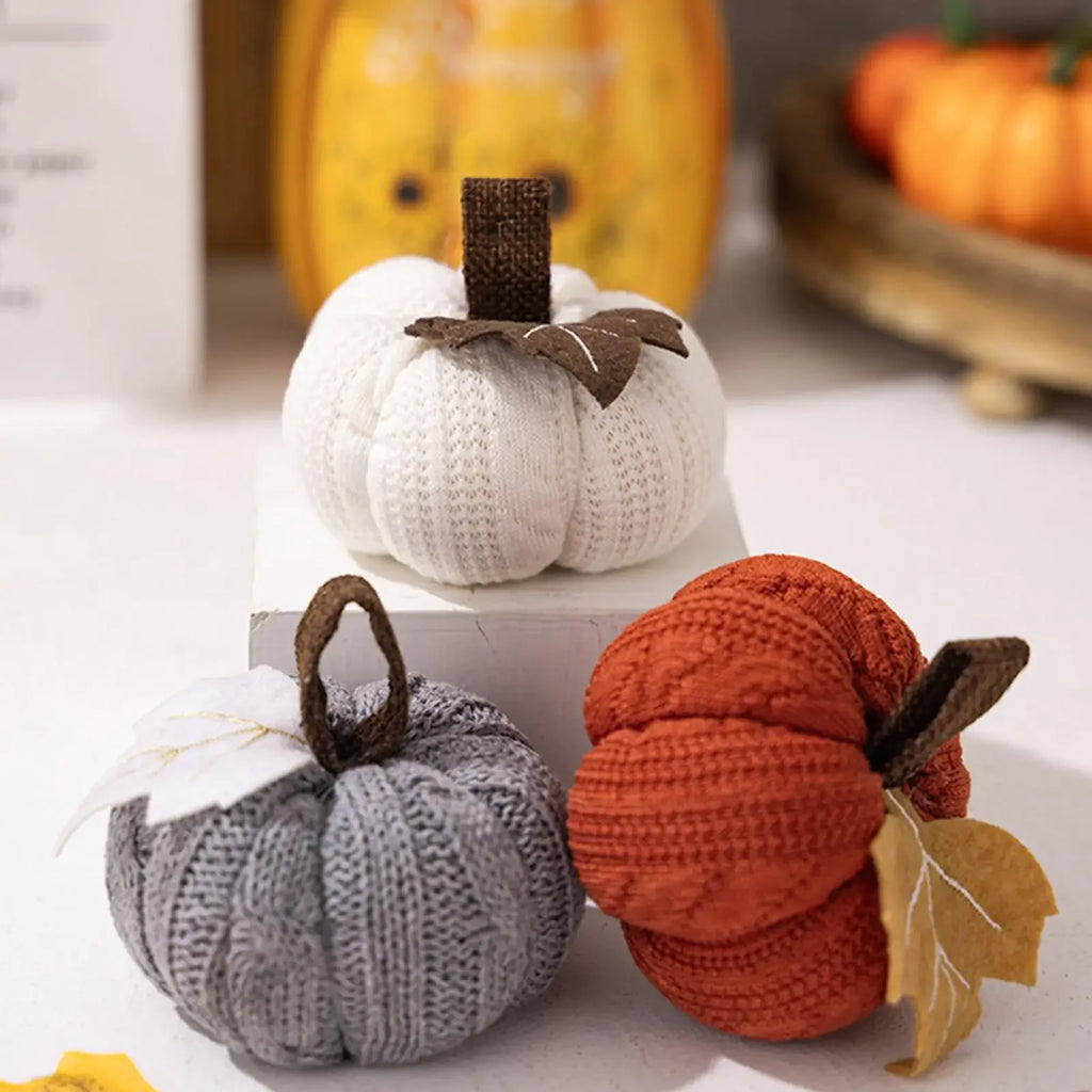 9cm Small Pumpkins Home Decor Knit Knitted Pumpkin Reusable Seasonal Charm Cozy Warm Decorative Ornaments Crochet Pumpkins-Serilas