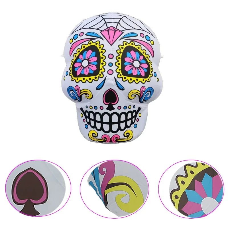 3FT Inflatable Toys Day of the Dead Decorations Blown Up LED Decor for Lawn Yard Garden Indoor Outdoor Home Party Holiday-Serilas