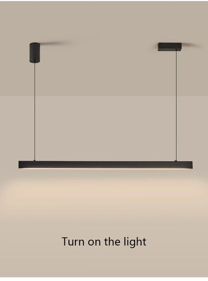Modern LED linear chandelier for dining room office white bar pendant lights kitchen island lighting black minimalist lamp