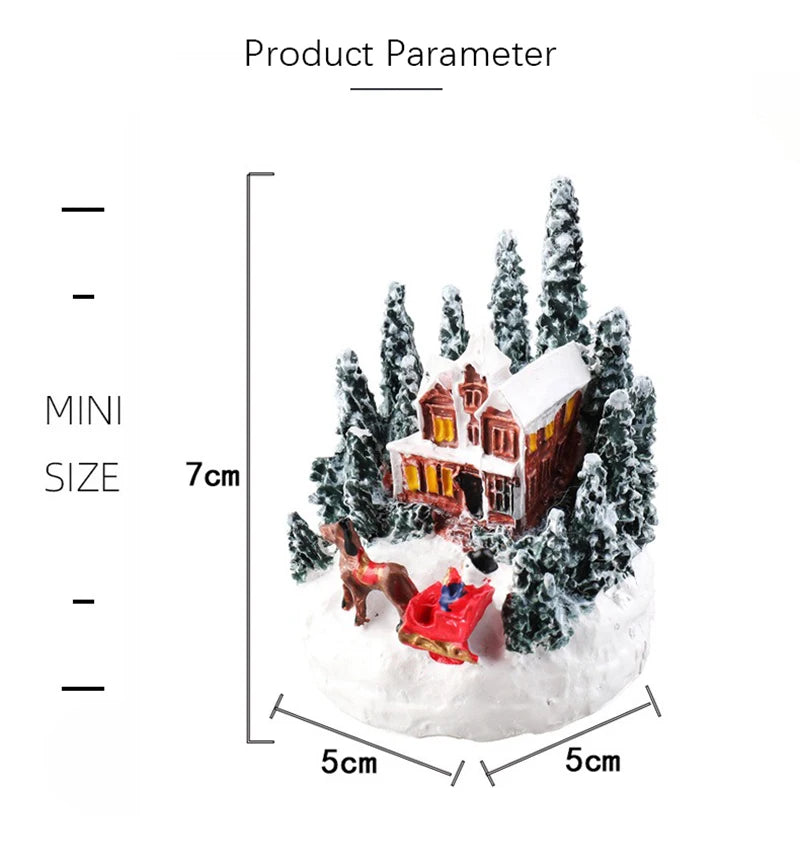 Christmas Decorations  LED Night Lights Luminous Micro Landscape House Children's Creative Gift Christmas New Year Ornaments-Serilas