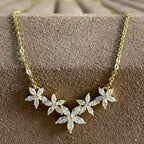 Lnngy Exquisite Moissanite Diamond Necklace for Women Pure 925 Sterling Silver Flower Pendant Necklaces 2025 Trend Jewelry-Serilas