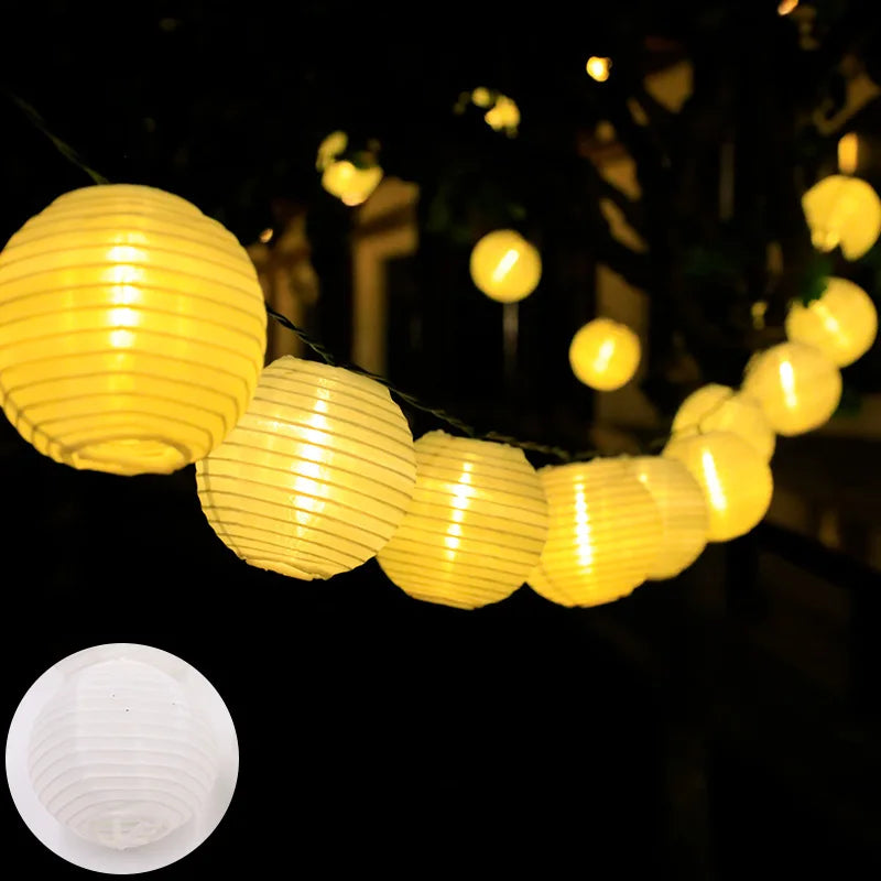 LED Solar Lantern String Lights Outdoor Garland Fairy Lights Solar Powered Garden Decorative Light for Christmas Wedding Party-Serilas