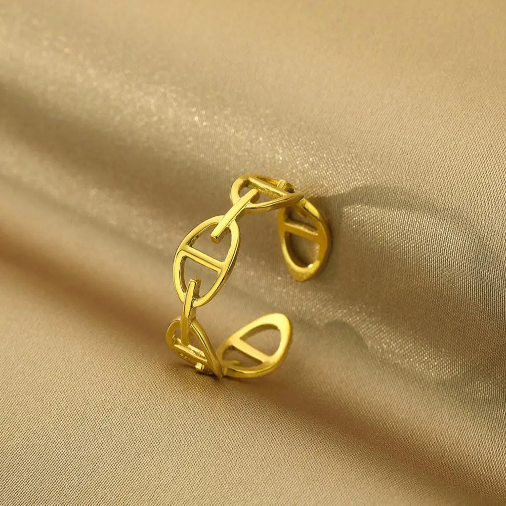 Cxwind Laser Engraved Stainless Steel Ring Infinity Ring Minimalist Ring, Dainty Knot Ring Personalized Jewelry Birthday Gift-Serilas