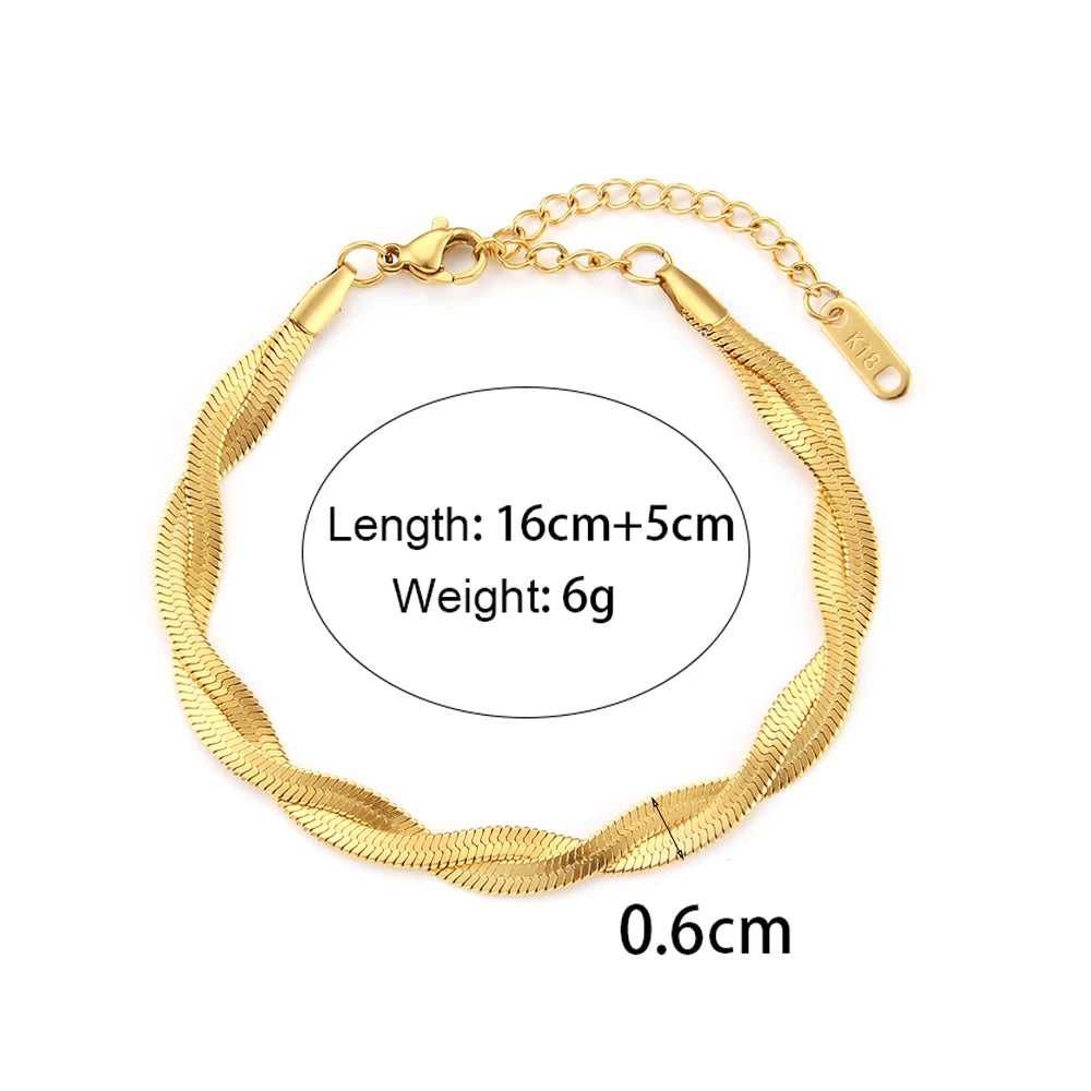 Tarnish Free Stainless Steel 18K Gold Plated Short Herringbone Chain Choker Necklaces For Women Minimalist Gold Chain Necklace-Serilas