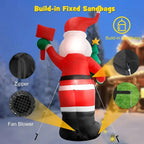 1.2/1.8m Inflatable Santa Claus Holding Christmas Tree Gift Bags Outdoor Decoration with LED Lights Blowing up Toys Garden Decor-Serilas