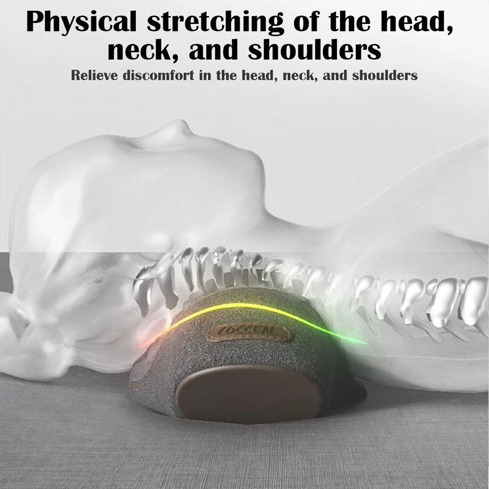 Electric Neck Massage Pillow Heating Vibration Neck Massager Back Cervical Traction Relax Sleeping Memory Foam Spine Support-Serilas