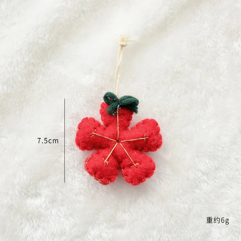 Christmas Tree Snowflake Gift Decoration Pendant Wool Felt Gingerbread Handmade DIY Accessories Christmas New Year Decoration-Serilas