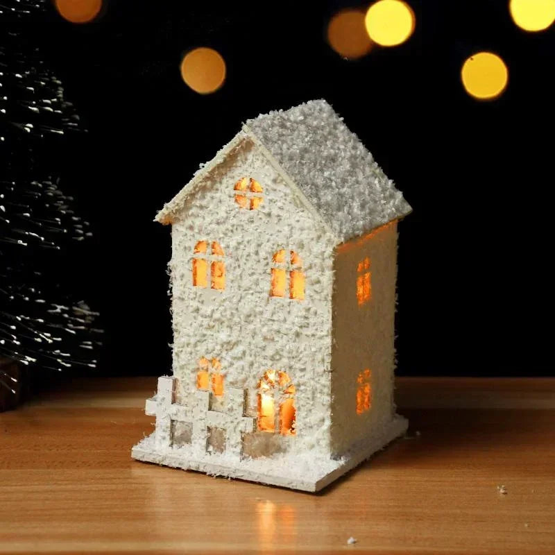 Christmas Decoration with LED Lights Snowflakes Shining and Christmas Decorations for A Small House-Serilas