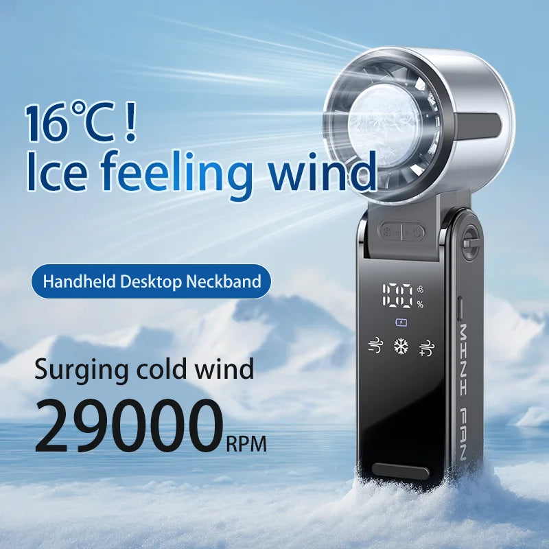 Portable Fans 29,000 RPM Collapsible Foldable TEC Superconducting Cooling Mini Portable Fan Air Cooler Minifan-Serilas