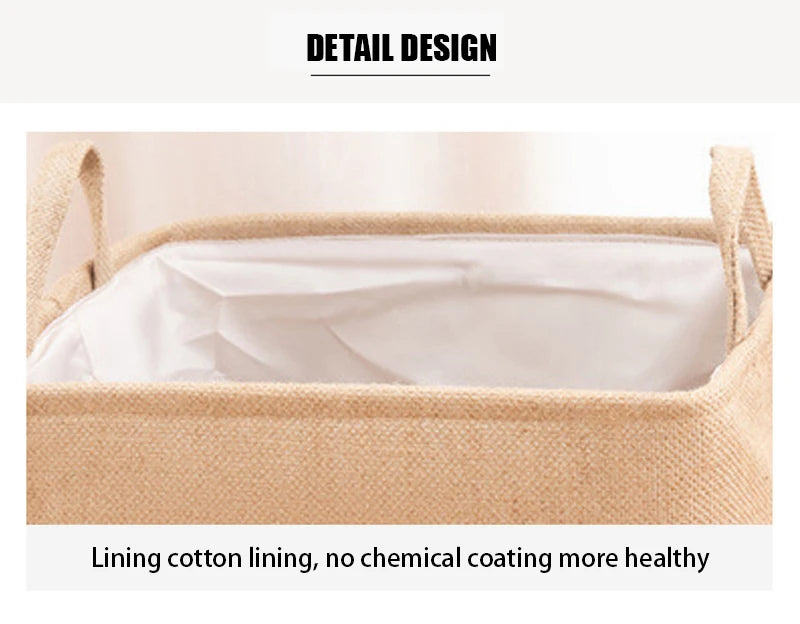 Jute Cloth Art Dirty Clothes Collection Basket Light Luxury Home Bathroom Foldable Laundry Basket Large Capacity Storage-Serilas