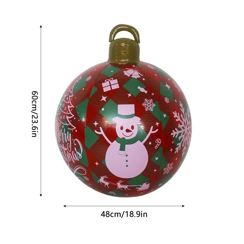 55CM Christmas Inflatable Ball Outdoor Garden Decorations PVC Giant Xmas Ball Christmas Large Balls Toy New Year Party Decors-Serilas