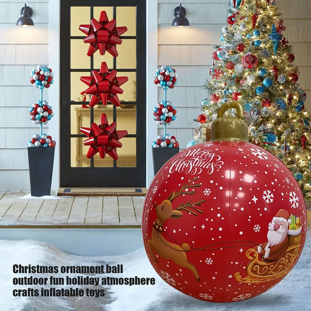 Hot Sale Outdoor Christmas Inflatable Decorated Ball Pvc Giant Big Large Balls Xmas Tree Decorations Toy Ball Without Light-Serilas