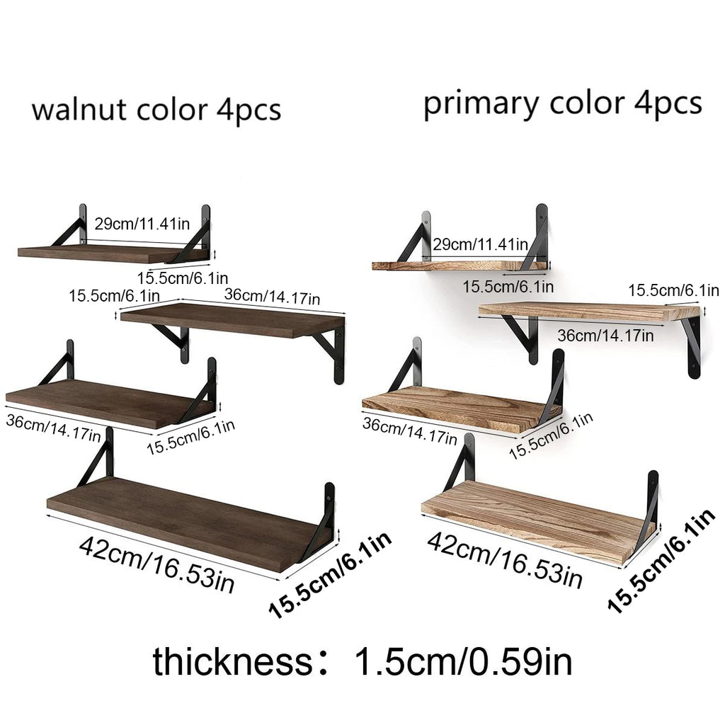Floating Shelves for Wall,Bookshelves?Wall Mounted Wood Shelf for Living Room, Bathroom, Bedroom, Kitchen, Home Decor-Serilas