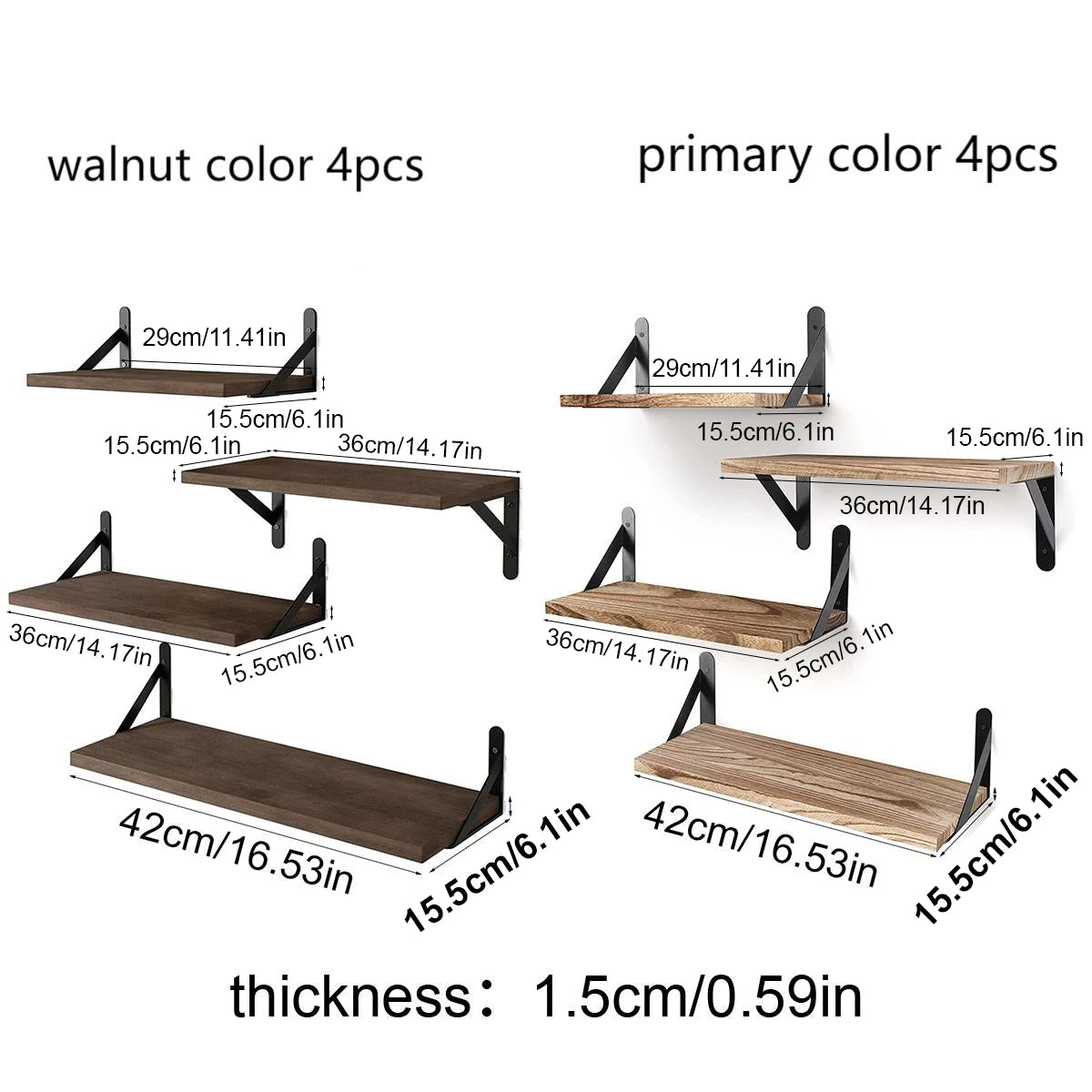 Floating Shelves for Wall,Bookshelves?Wall Mounted Wood Shelf for Living Room, Bathroom, Bedroom, Kitchen, Home Decor-Serilas