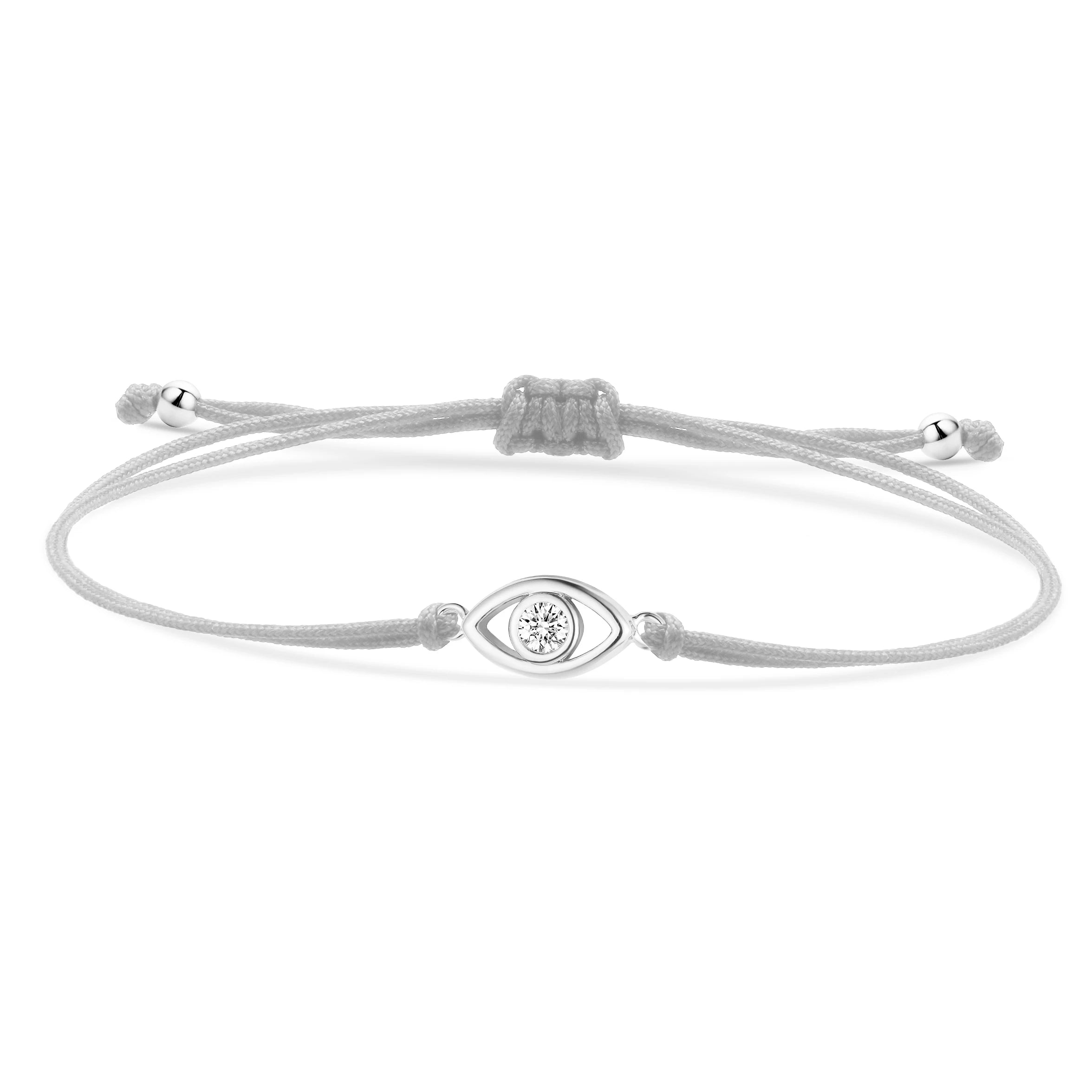 Single Cubic Zirconia Crystal Evil Eye Charm Bracelet Women Gold-plated Brass CZ Zircon Red String Kaballah Luck Protect Jewelry-Serilas