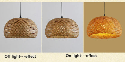 BambuAura™ Hand-Woven Bamboo Rattan Pendant Lantern