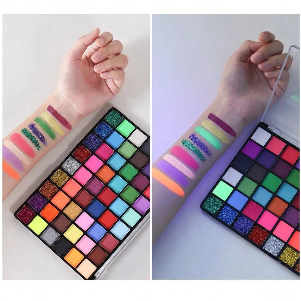 1 box of 54-color face painting set, water-activated eyeliner palette, main makeup, palette paint powder, professional face paint.-Serilas