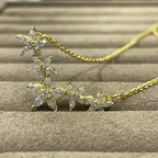 Lnngy Exquisite Moissanite Diamond Necklace for Women Pure 925 Sterling Silver Flower Pendant Necklaces 2025 Trend Jewelry-Serilas