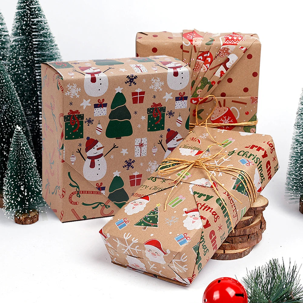 Christmas Gift Wrapping Paper Christmas Trees Handmade Paper Gift Wrapping Paper Flower Bouquet Packaging Paper-Serilas