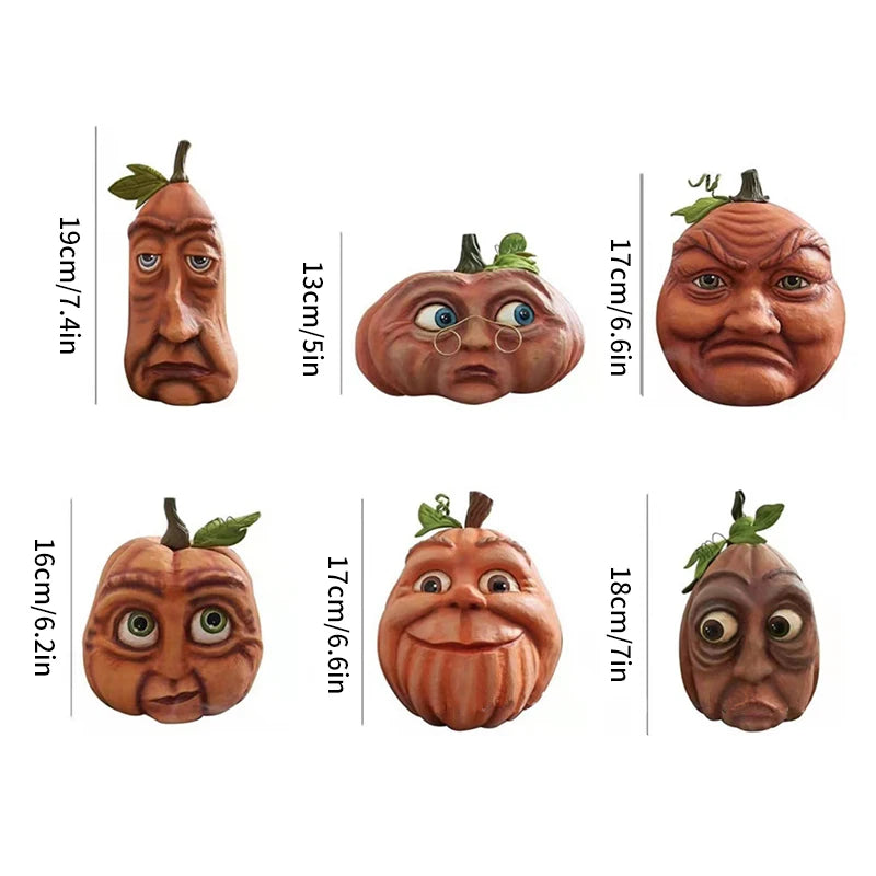 Artificial Pumpkin Statue for Garden Decoration, Pumpkin Face, Monster, Party Decoration, Expression-Serilas