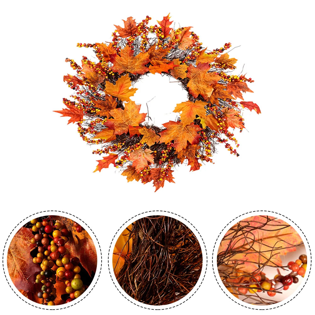 Door Decoration Autumn Decoration Christmas Celebration Weather Resistant Wreath For Seasons Festive Atmosphere-Serilas