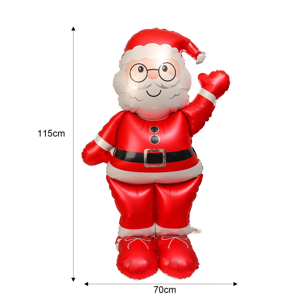 Christmas Large Standing Balloons 3D Inflatable Aluminum Foil Balloon Santa Claus Snowman Xmas Party Home Decors Supply Kid Gift-Serilas