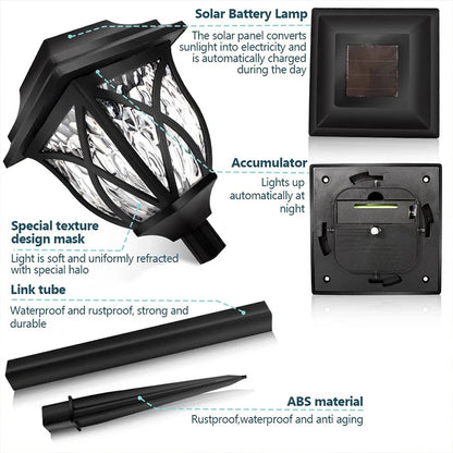 8 Pack LED Solar Courtyard Lamp Outdoor Waterproof Lawn Lights Solar Garden Paths Lane Landscape Lighting Decorative Lights